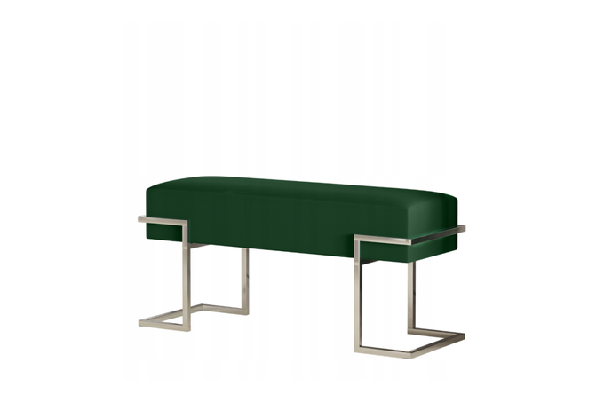 Ławka do przedpokoju tapicerowana 100 cm srebrny stelaż WYBÓR KOLORU