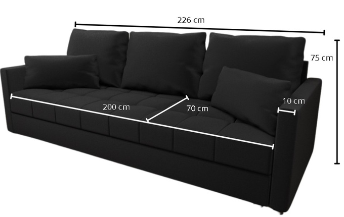 Sofa DOMINO do salonu kanapa rozkładana funkcja spania pojemnik