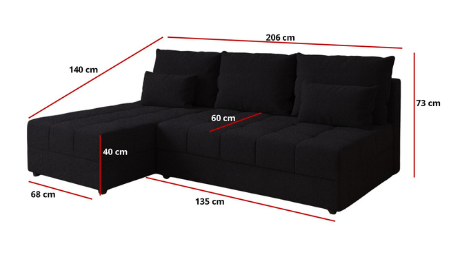 Narożnik DOMINO L FIT rozkładany do salonu funkcja spania rogówka bez boków