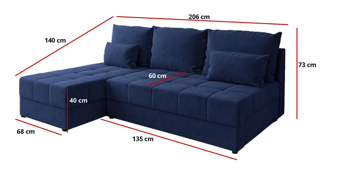 Narożnik DOMINO L FIT rozkładany do salonu funkcja spania rogówka bez boków