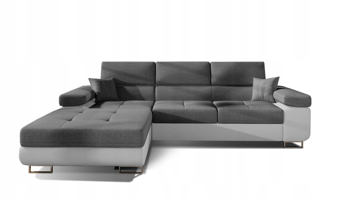 Narożnik, rogówka HERO z funkcją spania, pojemnik, regulowane zagłówki!