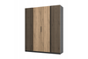 Szafa ARKA 4-drzwiowa lamele dąb evoke 200 cm półki drążek