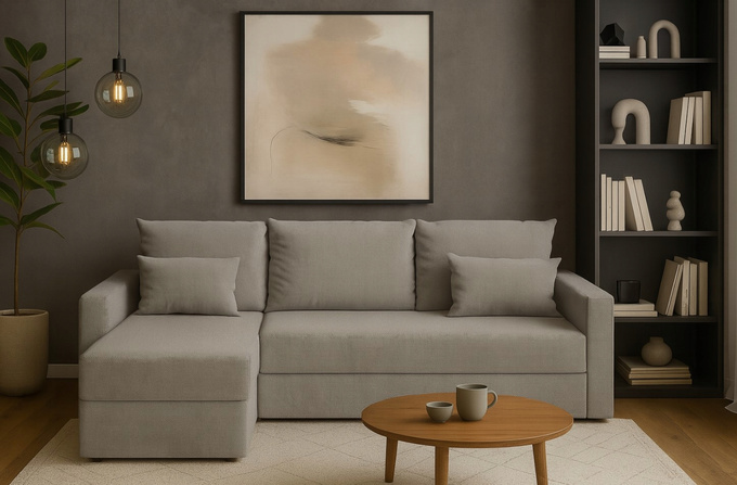 Narożnik KUBO rozkładany do salonu rogówka pojemnik funkcja spania