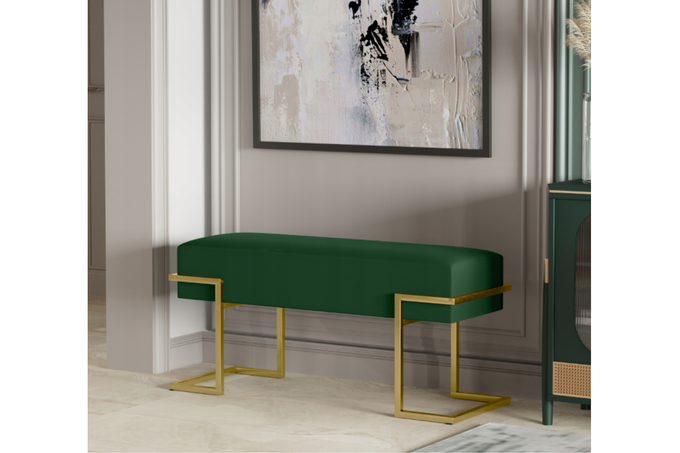 Ławka do przedpokoju tapicerowana 100 cm złoty stelaż WYBÓR KOLORU