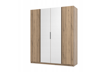 Szafa ARKA 4-drzwiowa 2 lustra dąb evoke 200 cm półki drążek