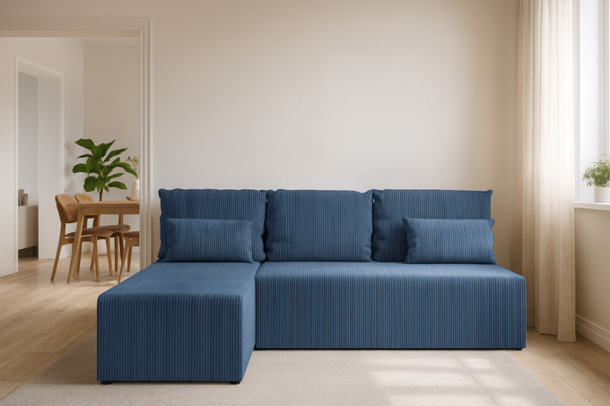 Narożnik DOMINO L FIT POSO z funkcja spania do salonu rogówka rozkładany