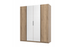 Szafa ARKA 4-drzwiowa 2 lustra dąb evoke 200 cm półki drążek