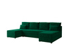Narożnik DOMINO U FIT GŁADKI z funkcją spania, rogówka do salonu zielony