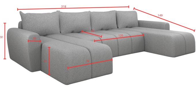 Narożnik rogówka FABIO szary- z funkcją spania, KUPUJESZ U PRODUCENTA!