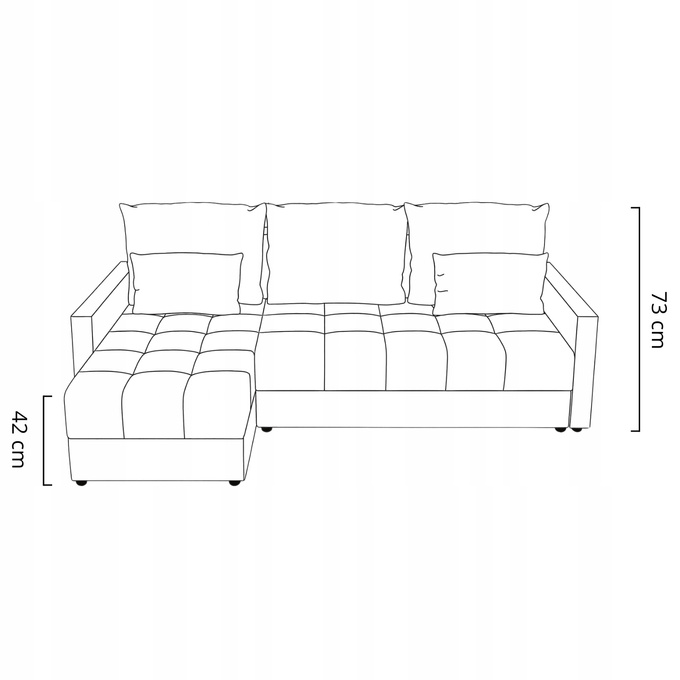 Narożnik DOMINO L pojemnik na pościel rogówka rozkładany z funkcją spania