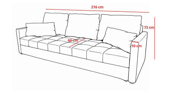 Sofa DOMINO do salonu kanapa rozkładana funkcja spania pojemnik