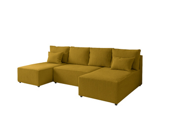 Narożnik DOMINO U FIT POSO sztruks do salonu funkcja spania pojemnik rogówka