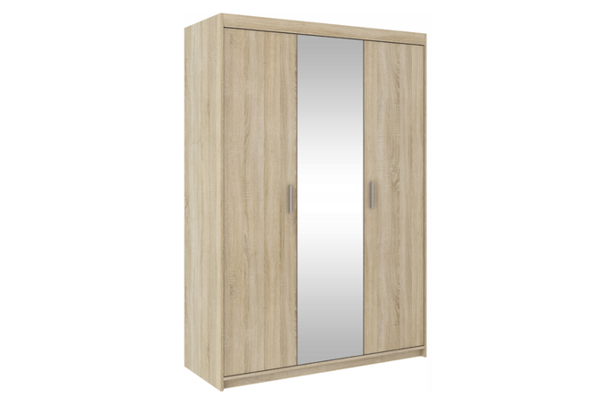Szafa LIVIO 3-drzwiowa dąb sonoma z lustrem garderoba