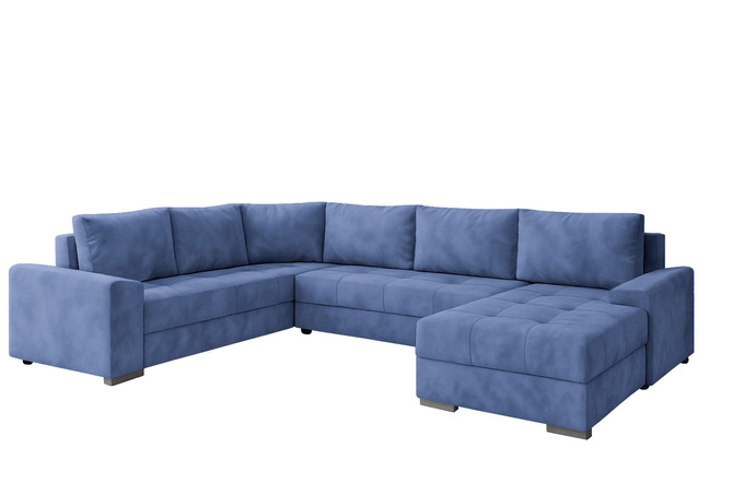 Narożnik HUGO z funkcją spania rozkładany rogówka duży welur