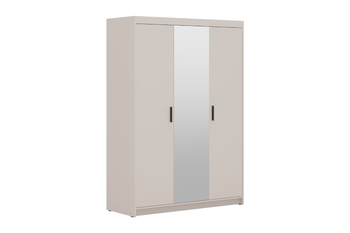 Szafa LIVIO 3-drzwiowa z półkami lustro beż piaskowy garderoba