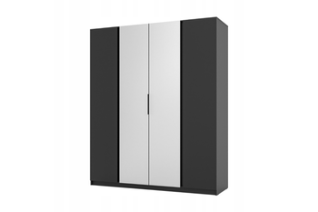 Szafa ARKA 200 cm czarna drzwi uchylne lustro loft nowoczesna