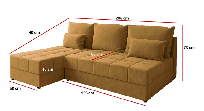 Narożnik DOMINO L FIT rozkładany do salonu funkcja spania rogówka bez boków