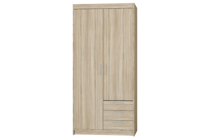 Szafa LIVIO 2-drzwiowa 3 szuflady z półkami dąb sonomagarderoba
