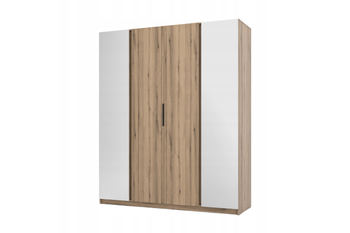 Szafa ARKA 4-drzwiowa 2 lustra dąb evoke 200 cm półki drążek