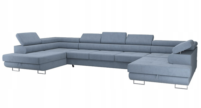 Narożnik,rogówka LARGO U XXL funkcja spania,2 pojemniki,regulowane zagłówki