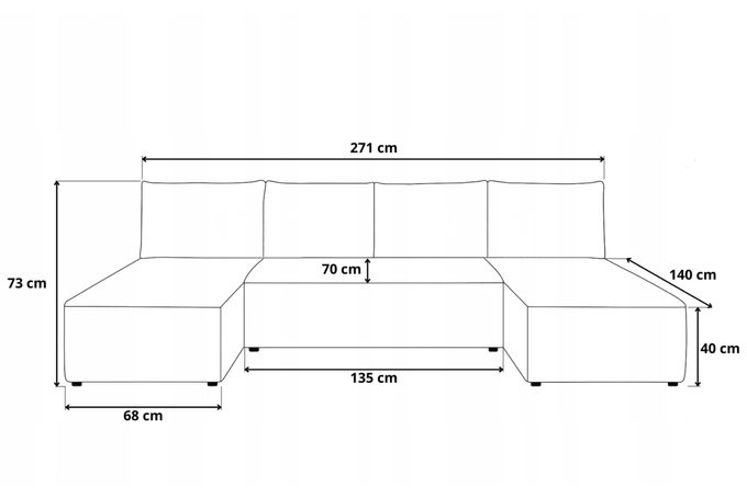 Narożnik DOMINO U FIT POSO sztruks do salonu funkcja spania pojemnik rogówka