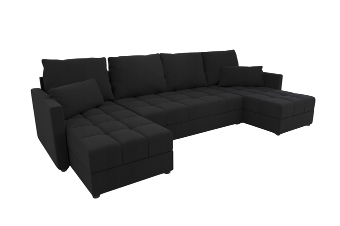 Narożnik DOMINO U do salonu rozkładany z funkcją spania pojemnik rogówka