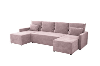 Narożnik DOMINO U GŁADKI z funkcją spania rogówka do salonu rozkładany