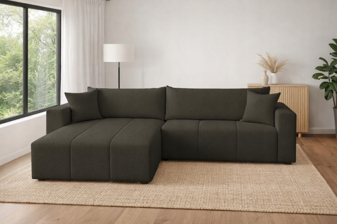 Narożnik FENO rozkładany rogówka z funkcją spania sprężyna falista