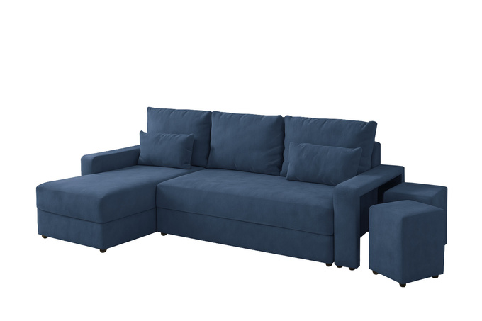 Narożnik SETI L z pufami funkcją spania pojemnik rogówka do salonu