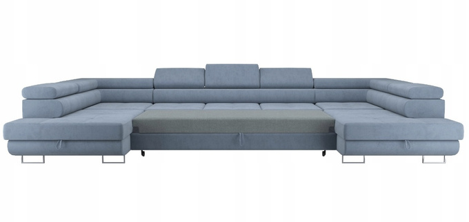 Narożnik,rogówka LARGO U XXL funkcja spania,2 pojemniki,regulowane zagłówki