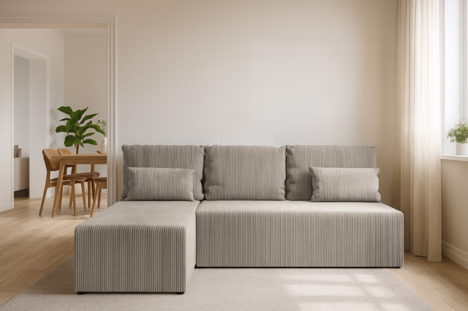 Narożnik DOMINO L FIT POSO z funkcja spania do salonu rogówka rozkładany