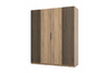 Szafa ARKA 4-drzwiowa lamele dąb evoke 200 cm półki drążek