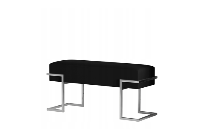 Ławka do przedpokoju tapicerowana 100 cm srebrny stelaż WYBÓR KOLORU