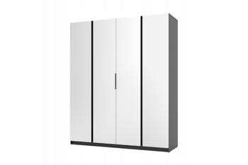 Szafa ARKA 200 cm czarna drzwi uchylne lustro loft nowoczesna