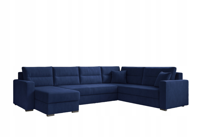 Narożnik LARS U welur do salonu duży rozkładany funkcja spania rogówka