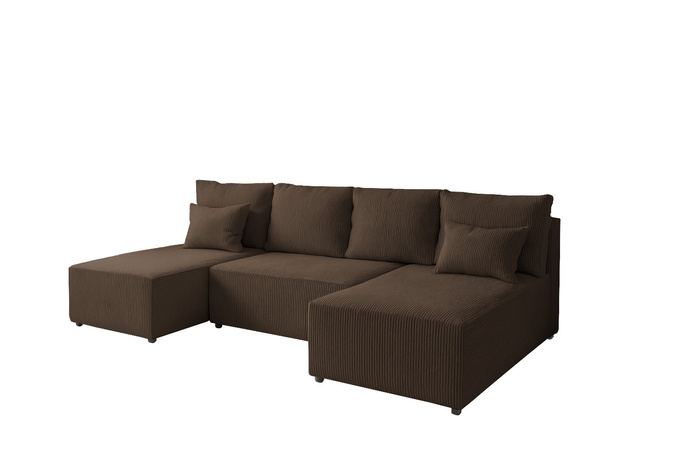 Narożnik DOMINO U FIT POSO sztruks do salonu funkcja spania pojemnik rogówka