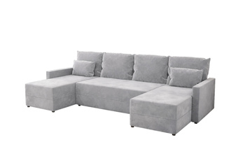 Narożnik DOMINO U GŁADKI z funkcją spania rogówka do salonu rozkładany