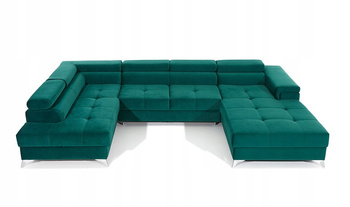 Narożnik ASTER U,funkcja spania,pojemnik, regulowane zagłówki,WIELE KOLORÓW