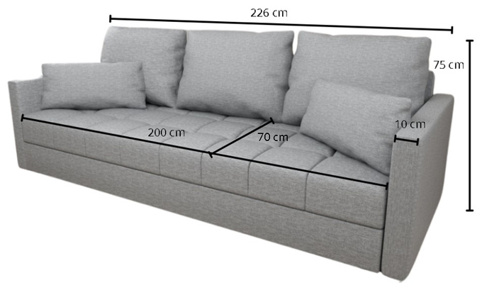 Sofa DOMINO do salonu kanapa rozkładana funkcja spania pojemnik