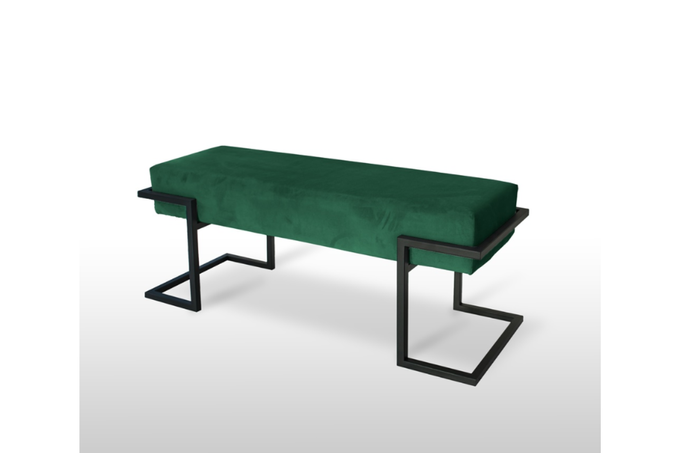 Ławka do przedpokoju tapicerowana 100 cm czarny stelaż WYBÓR KOLORU