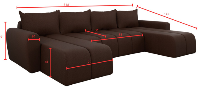 Narożnik rogówka FABIO BRĄZ- z funkcją spania, KUPUJESZ U PRODUCENTA!