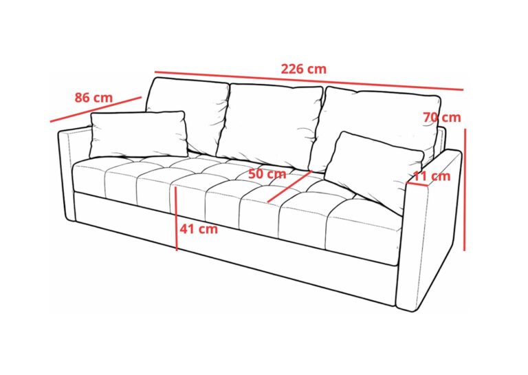 Sofa DOMINO jasnoszary Paros - z funkcją spania i pojemnikiem