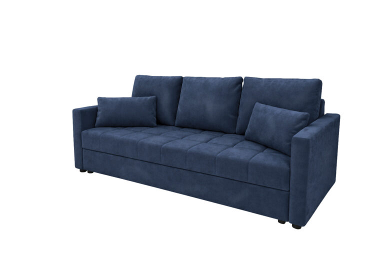 Sofa DOMINO granatowy Kronos - z funkcją spania i pojemnikiem