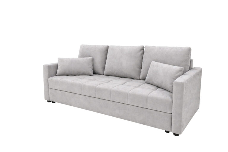 Sofa DOMINO jasnoszary Paros - z funkcją spania i pojemnikiem