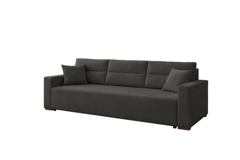 Sofa LUNO grafitowy Kronos - z funkcją spania i pojemnikiem
