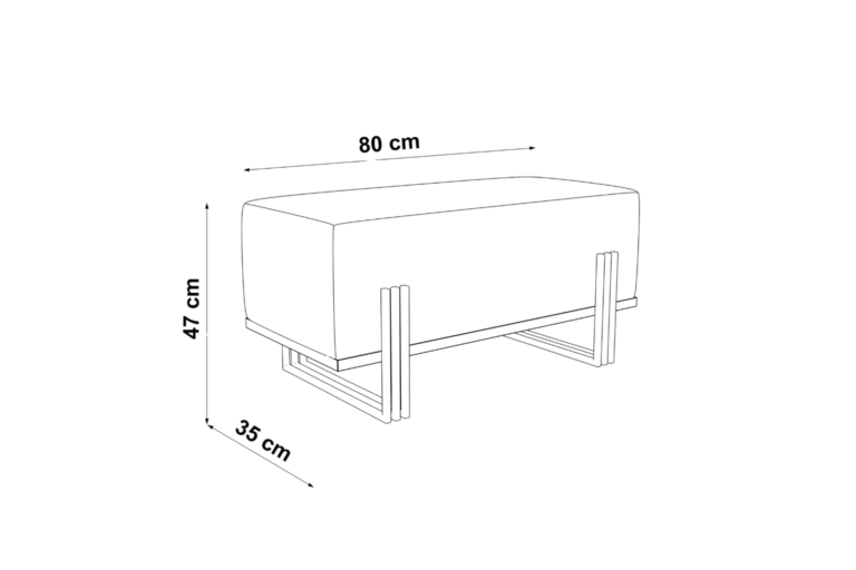 Ławka tapicerowana ARVENA 80/100 cm biały stelaż – zdjęcie 3