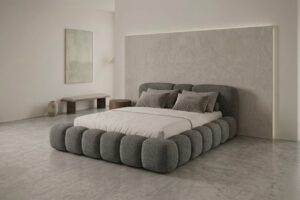 Łóżko RIVA tapicerowane szary Prime - tkanina boucle 140/160/180/200x200cm