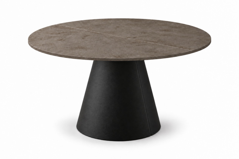 Stół SENSO rozkładany 100/120cm - beton ciemny blat, czarna podstawa – zdjęcie 2