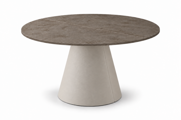 Stół SENSO rozkładany 100/120cm - beton ciemny blat, kaszmirowa podstawa – zdjęcie 2